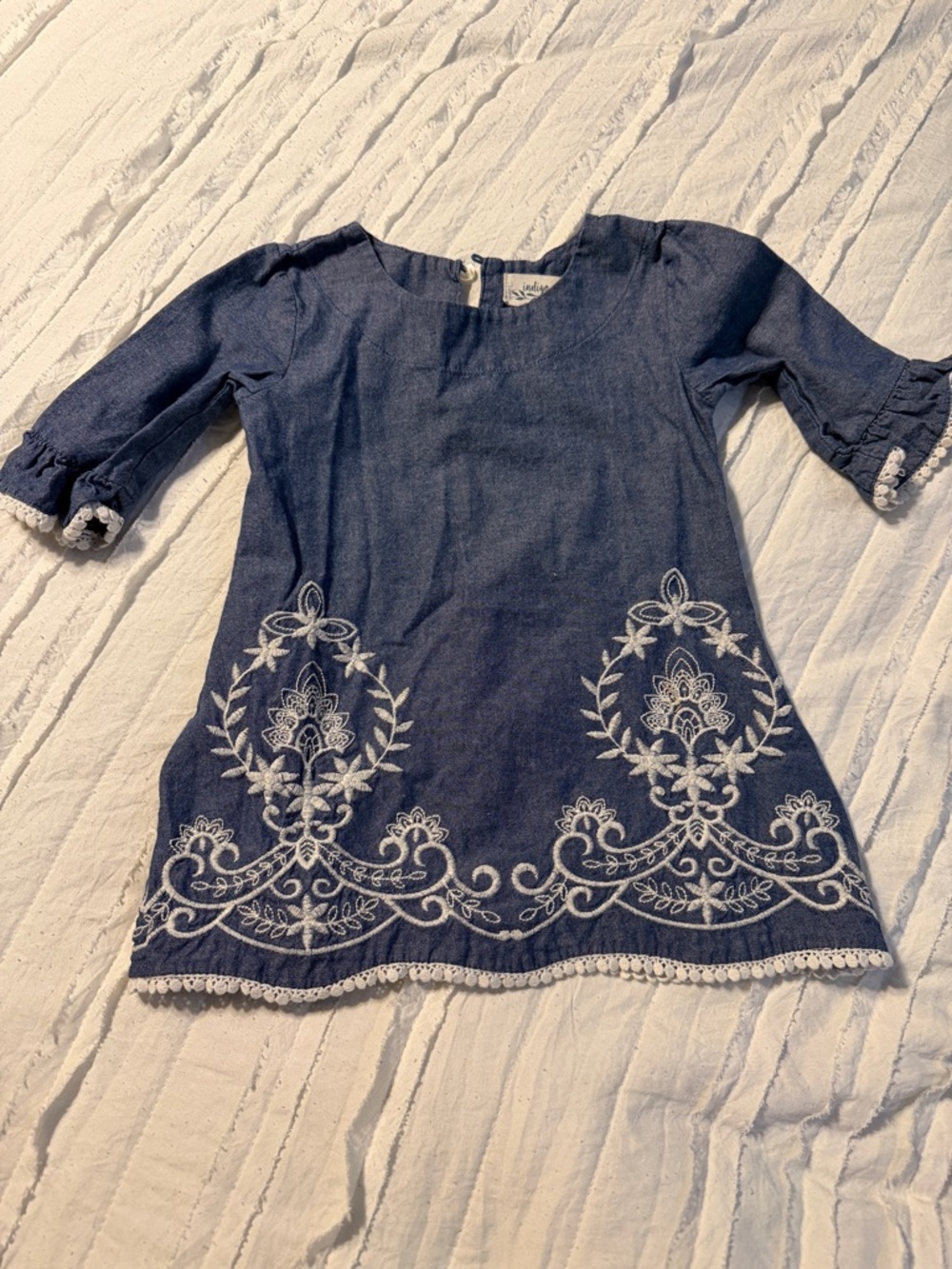 indigo soul Blue Chambray Kids Dress